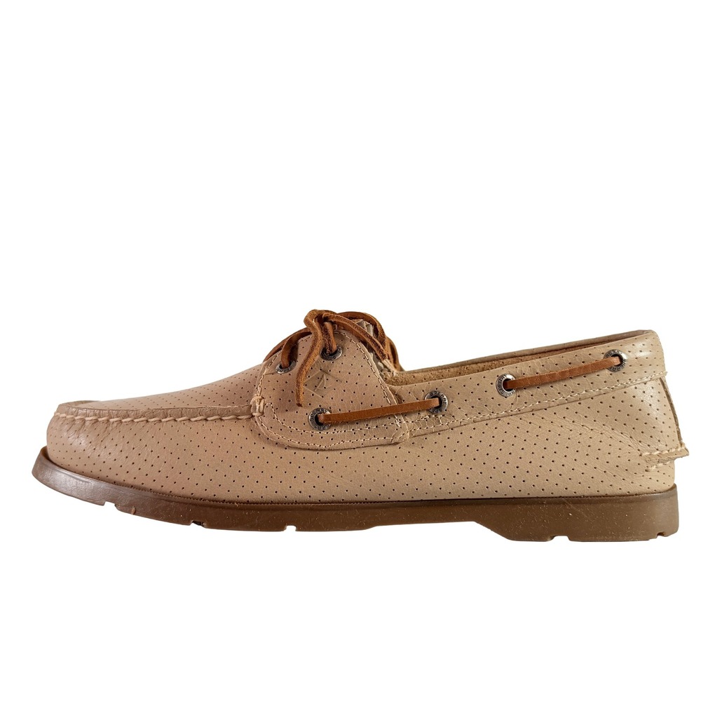 Sperry Top-Sider Ward 2-Eye Perforated Men's Boat Shoes Off-White Size 12W New